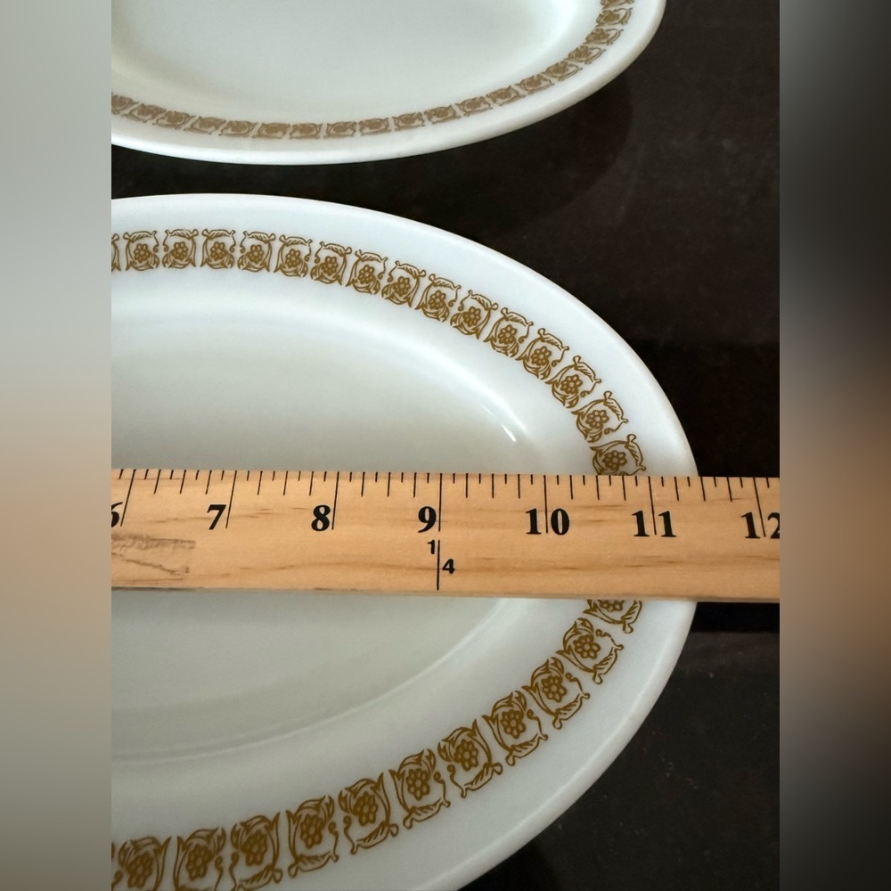 Two Vintage Pyrex Tiburon 793-35 Copper Filigree Oval Serving Platters - Picture 8 of 10